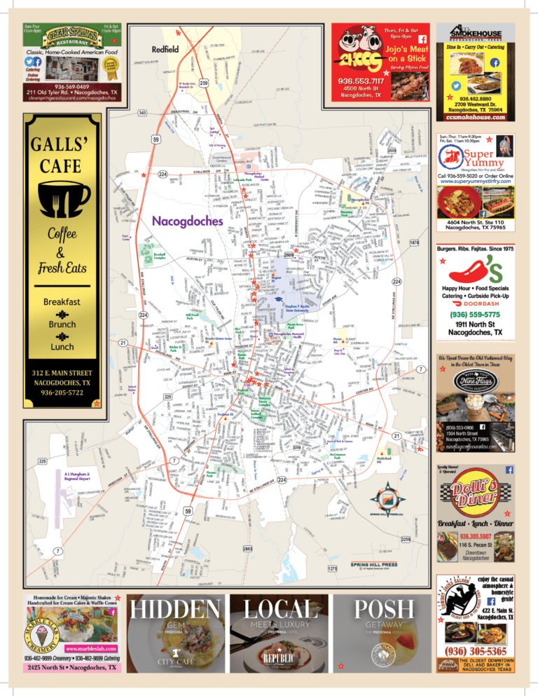 Nacogdoches Dining Guide Texas Spring Hill Press